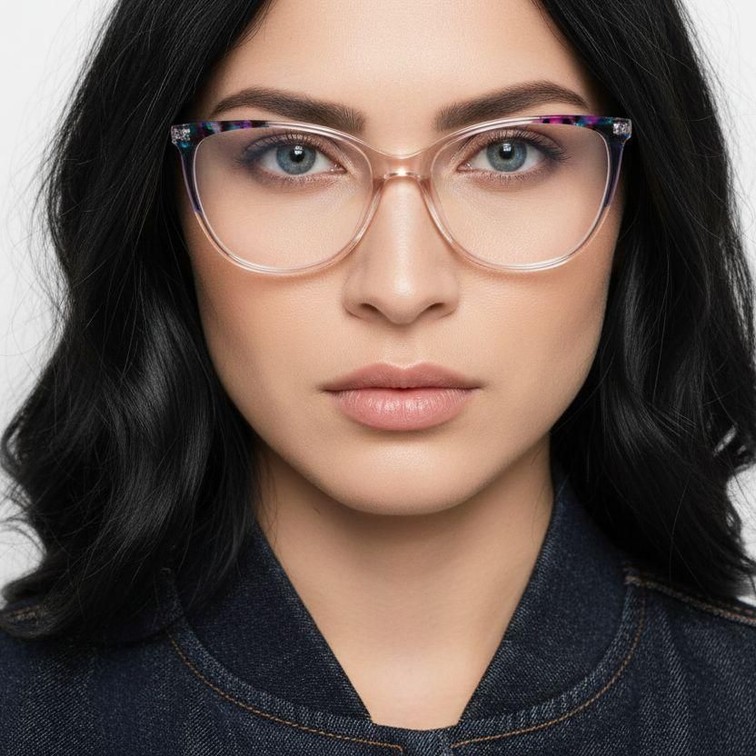 Gafas de acetato marrón mariposa #BS2425-0735
