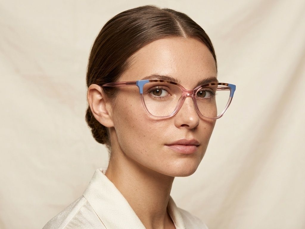 Occhiali in acetato rosa farfalla #BS2425-0754