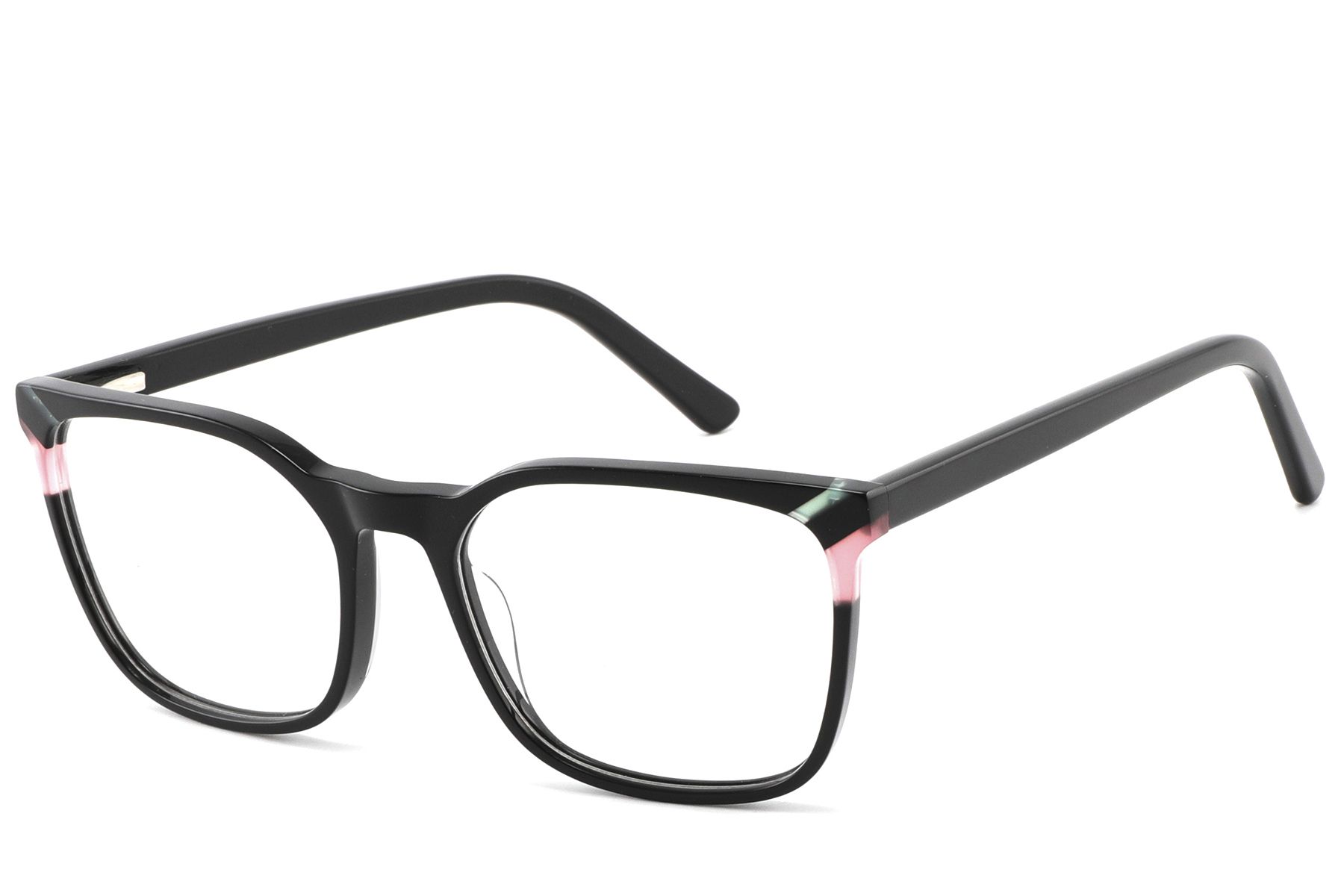 Rectangular Black Acetate Glasses #BS2425-0761