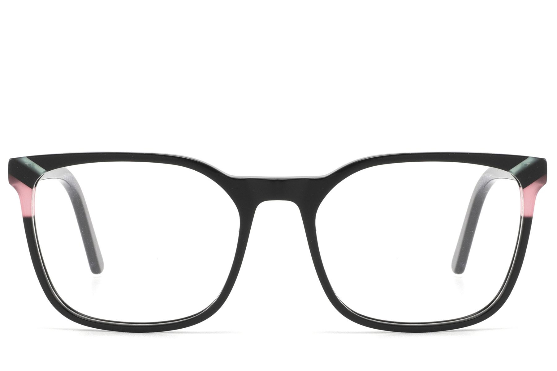 Rectangular Black Acetate Glasses #BS2425-0761