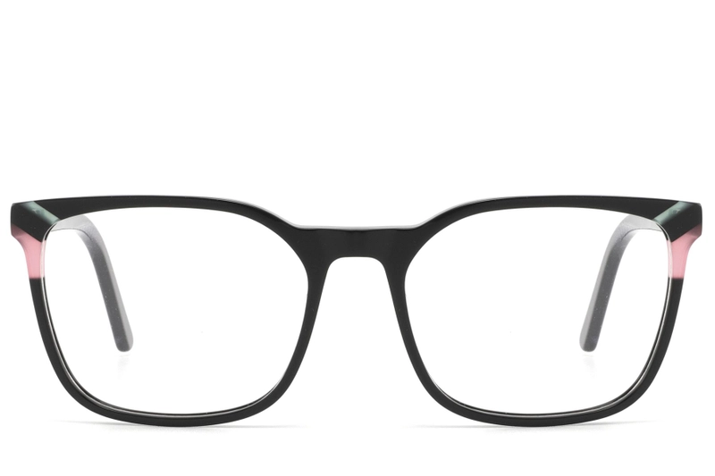 Rectangular Black Acetate Glasses #BS2425-0761