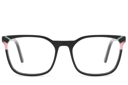 Lunettes rectangulaires en acétate noir #BS2425-0761