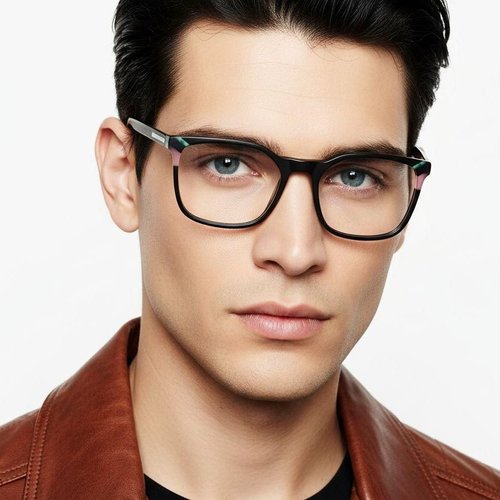 Lunettes rectangulaires en acétate noir #BS2425-0761