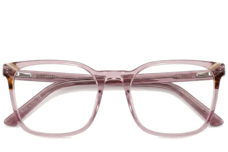 Rectangular Pink Acetate Glasses #BS2425-0762