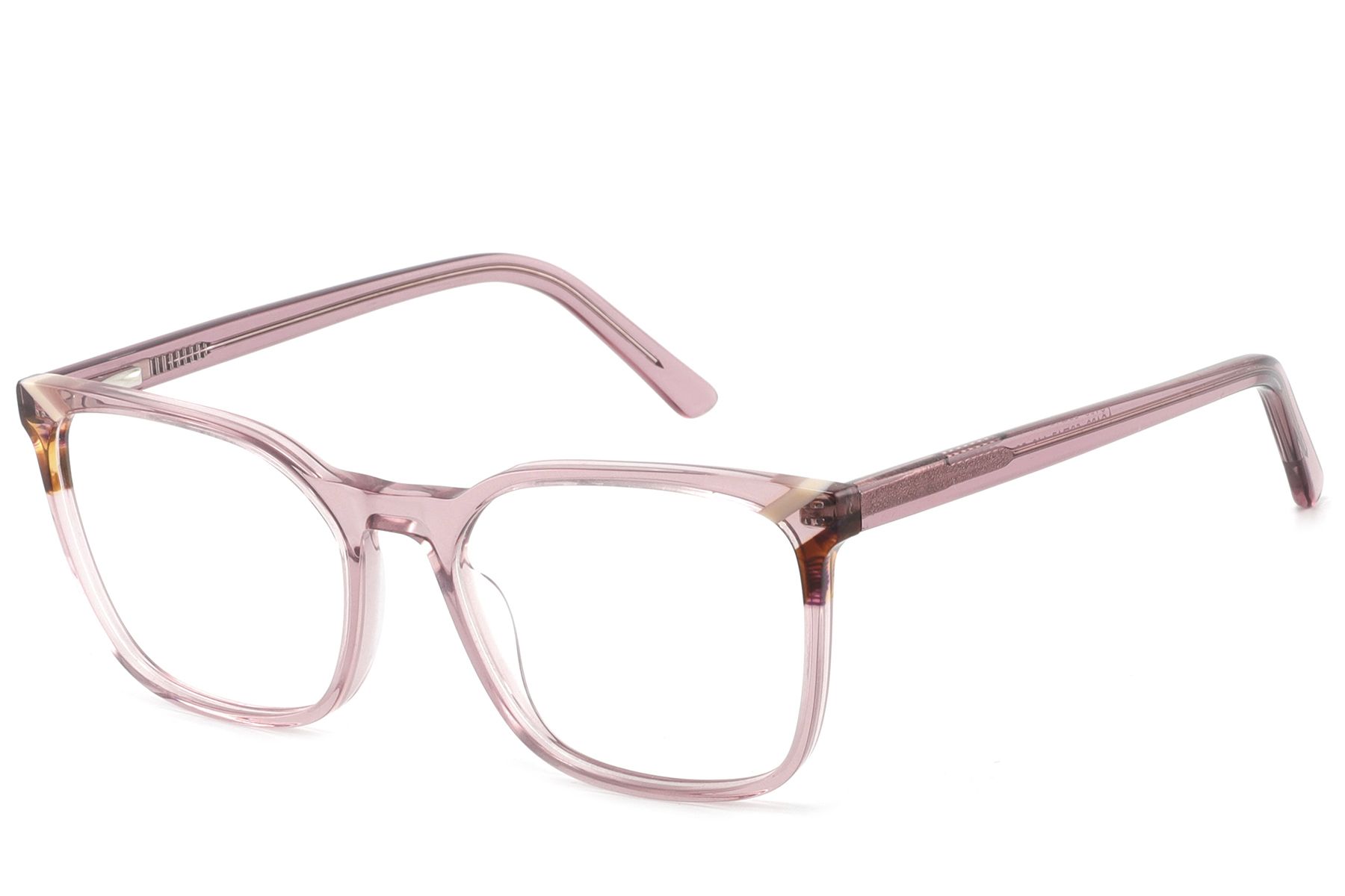 Rectangular Pink Acetate Glasses #BS2425-0762