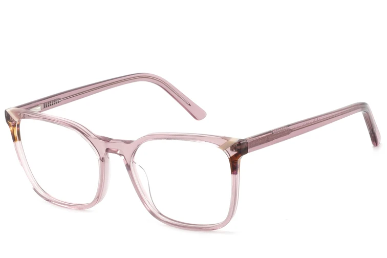 Rechteckige rosa Acetatgläser #BS2425-0762