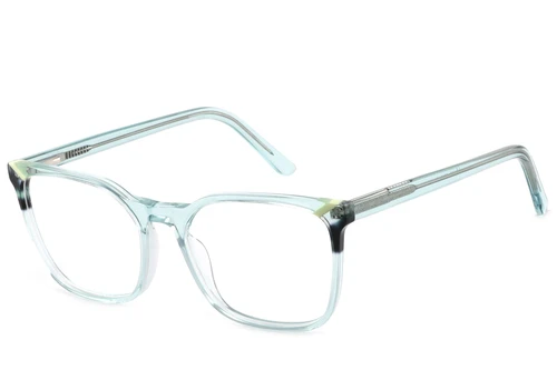 Rectangular Green Acetate Glasses #BS2425-0763