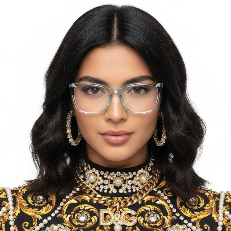 Gafas rectangulares de acetato verde #BS2425-0763