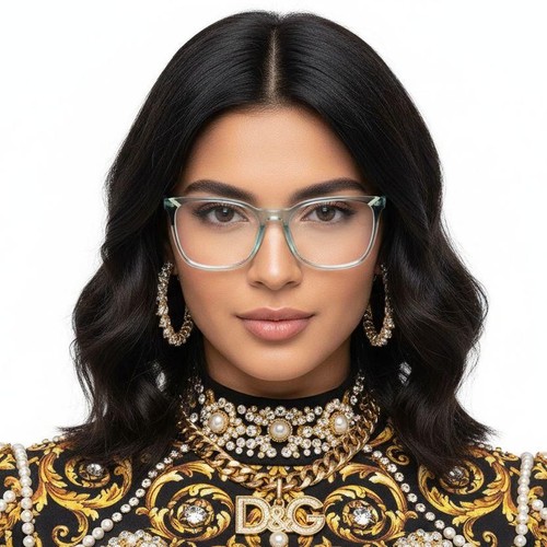 Rectangular Green Acetate Glasses #BS2425-0763