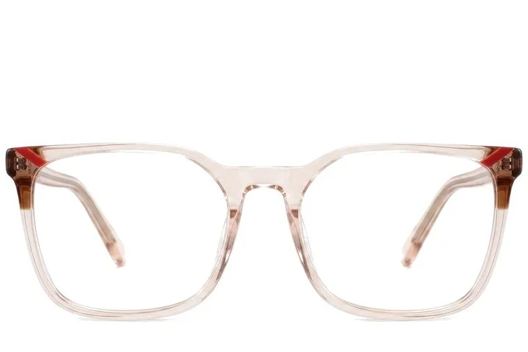Gafas rectangulares de acetato marrón #BS2425-0764