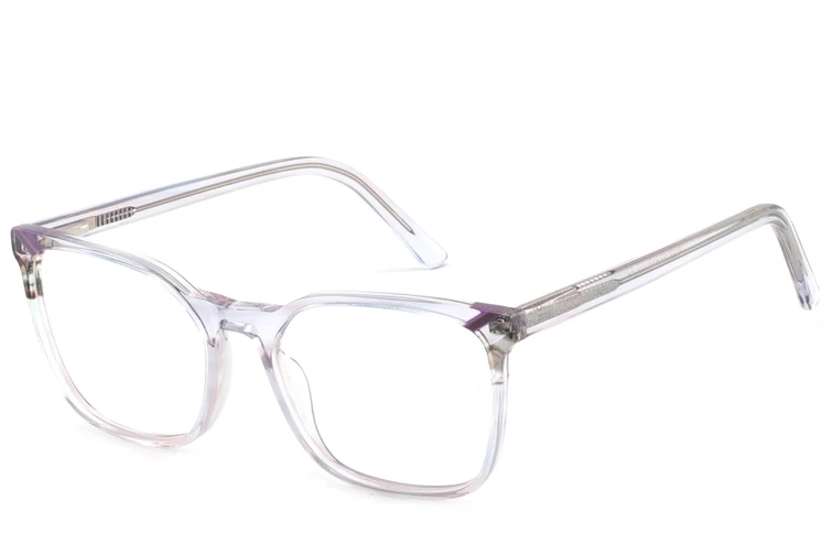 Rectangular Purple Acetate Glasses #BS2425-0766