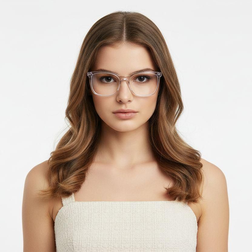 Rectangular Purple Acetate Glasses #BS2425-0766