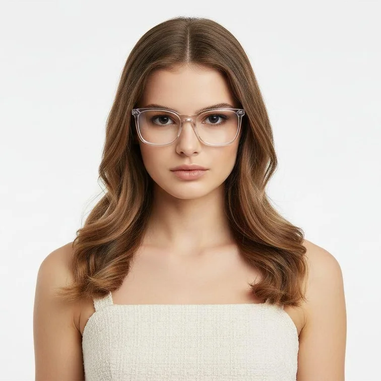 Rectangular Purple Acetate Glasses #BS2425-0766