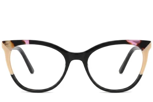 Lunettes papillon en acétate noir #BS2425-0767