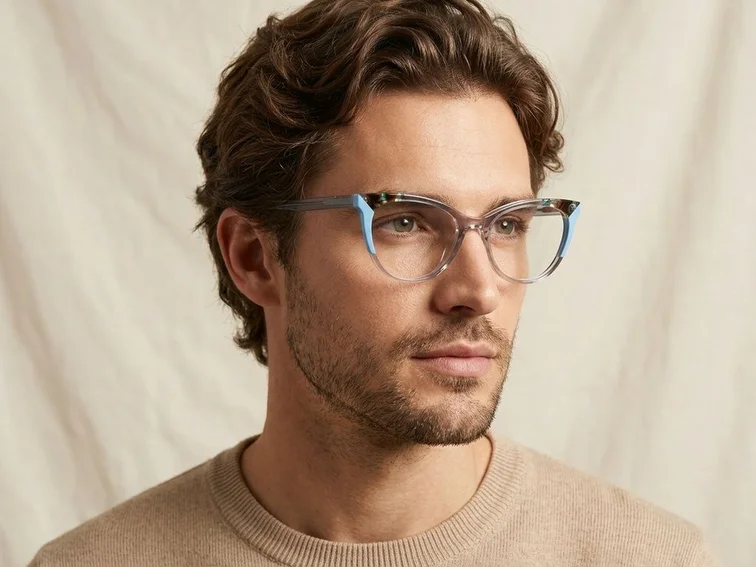 Schmetterlingsblaue Acetatgläser #BS2425-0770