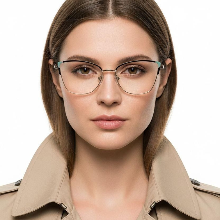 Butterfly-Brille aus schwarzem Metall #BS2425-0779