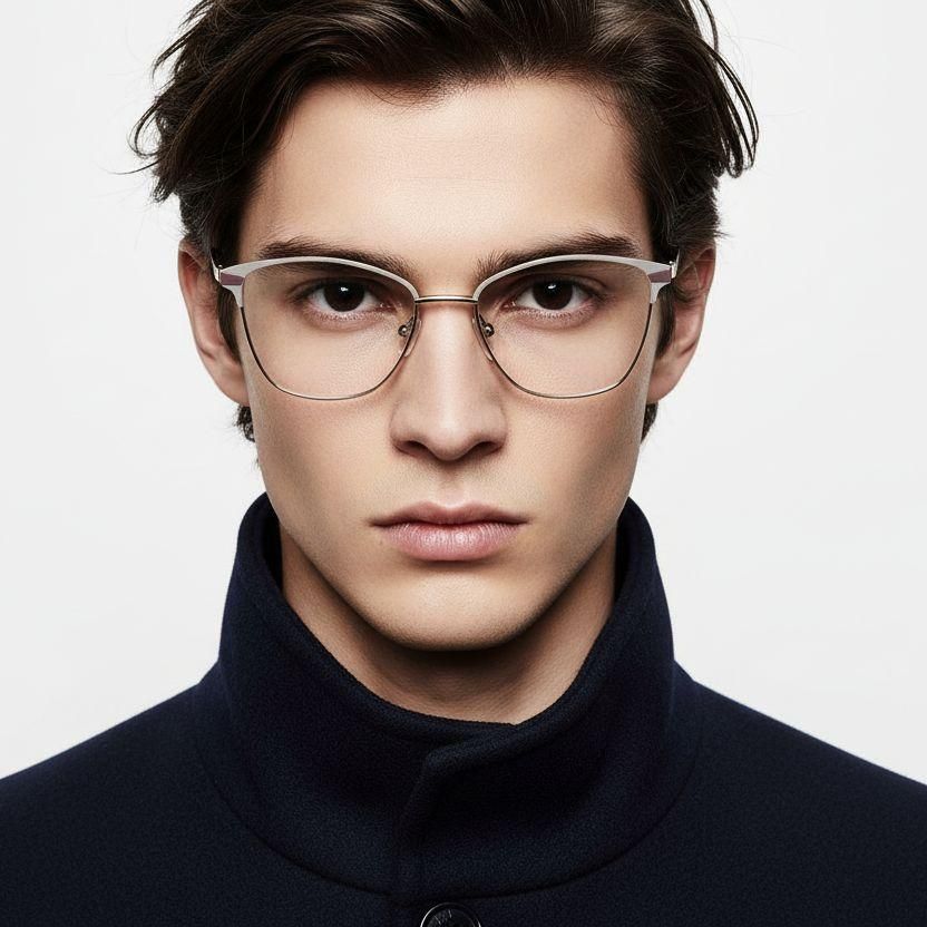 Gafas de metal marrón con forma de mariposa #BS2425-0788