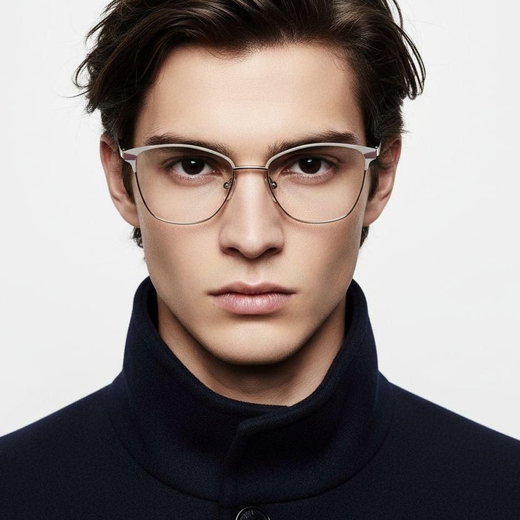 Gafas de metal marrón con forma de mariposa #BS2425-0788