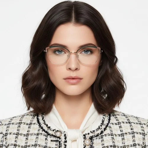Lunettes papillon en métal vert #BS2425-0793