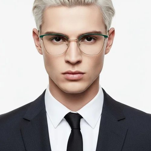 Lunettes papillon en métal vert #BS2425-0799