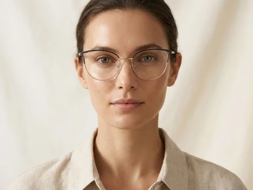 Lunettes papillon en métal vert #BS2425-0805