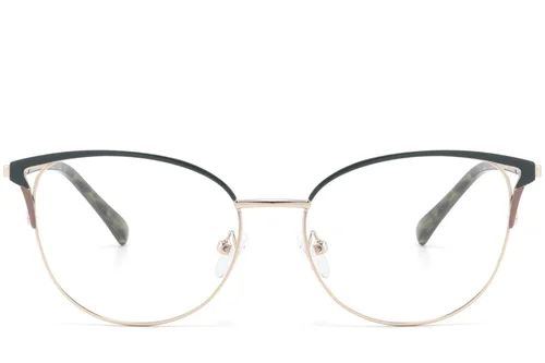 Lunettes papillon en métal vert #BS2425-0805