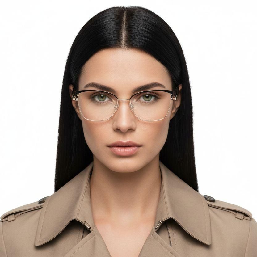 Butterfly-Brille aus schwarzem Metall #BS2425-0811