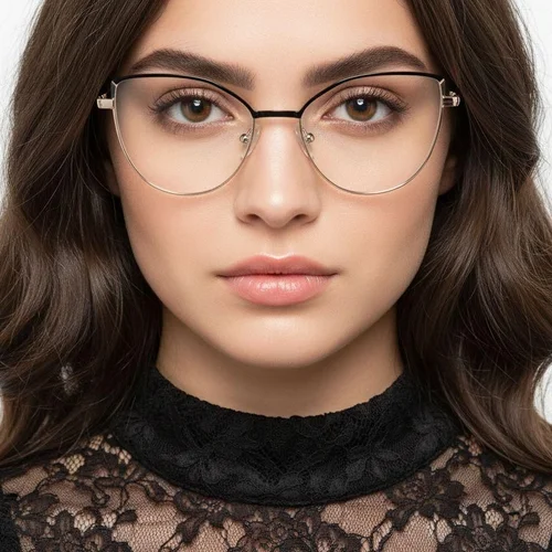 Lunettes papillon en métal noir #BS2425-0815