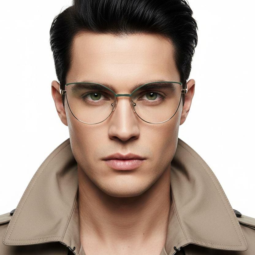 Vlindergroene metalen bril #BS2425-0816