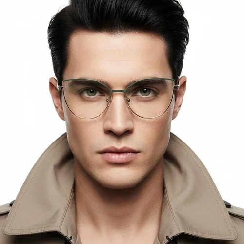 Lunettes papillon en métal vert #BS2425-0816