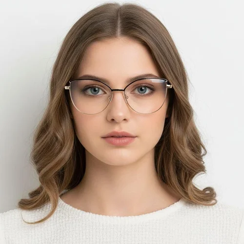 Lunettes papillon en métal noir #BS2425-0817