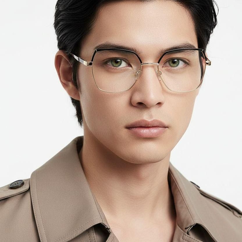 Geometric Black Metal Glasses #BS2425-0821