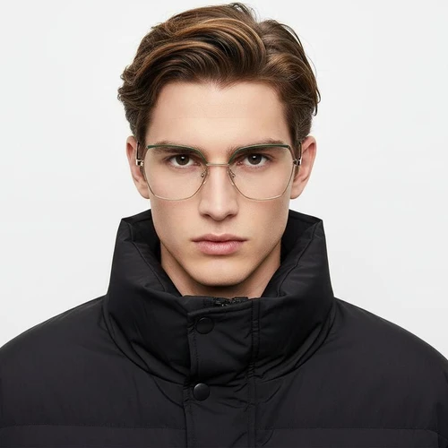 Geometric Green Metal Glasses #BS2425-0822