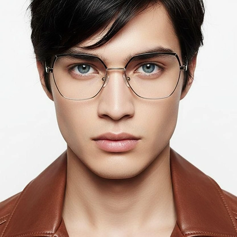 Lunettes géométriques en métal noir #BS2425-0823