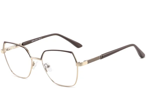 Lunettes géométriques en métal marron #BS2425-0824