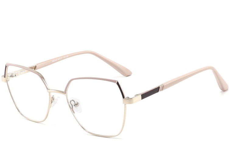 Geometrische roze metalen bril #BS2425-0825