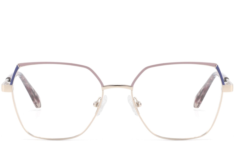 Lunettes géométriques en métal rose #BS2425-0826