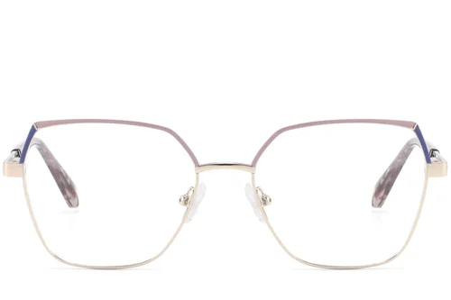 Lunettes géométriques en métal rose #BS2425-0826