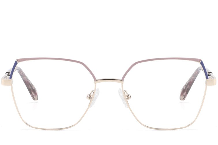 Gafas geométricas de metal rosa #BS2425-0826