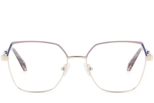 Lunettes géométriques en métal rose #BS2425-0826
