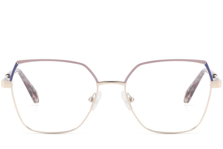 Geometrische roze metalen bril #BS2425-0826