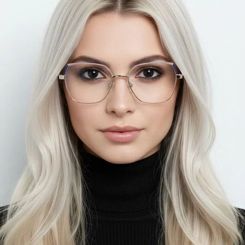 Lunettes géométriques en métal rose #BS2425-0826