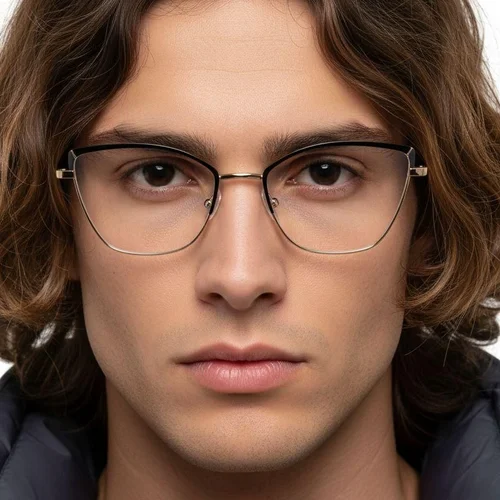 Lunettes papillon en métal noir #BS2425-0827