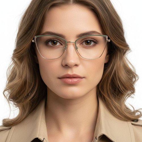Lunettes papillon en métal vert #BS2425-0828