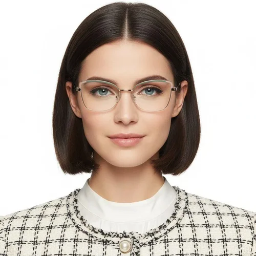 Lunettes papillon en métal vert #BS2425-0834