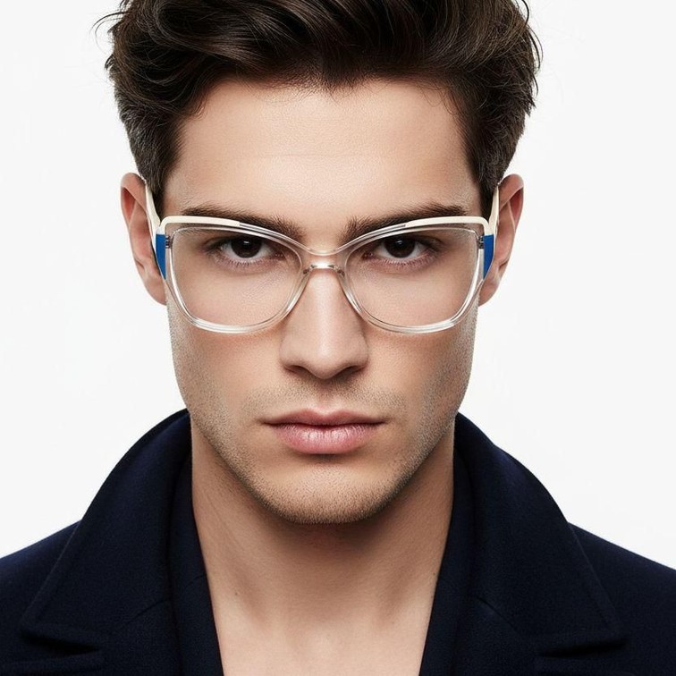Bicchieri in acetato color crema con motivo a farfalla #BS2425-0844