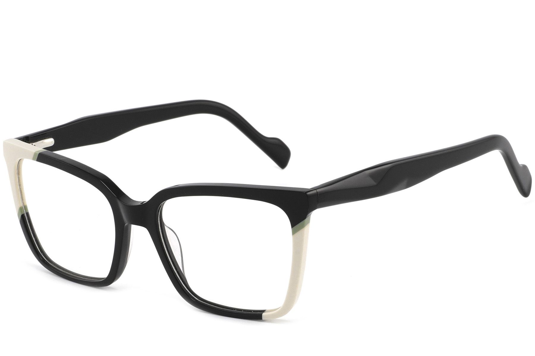 Rectangular Black Acetate Glasses #BS2425-0850
