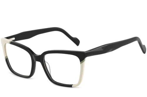Lunettes rectangulaires en acétate noir #BS2425-0850