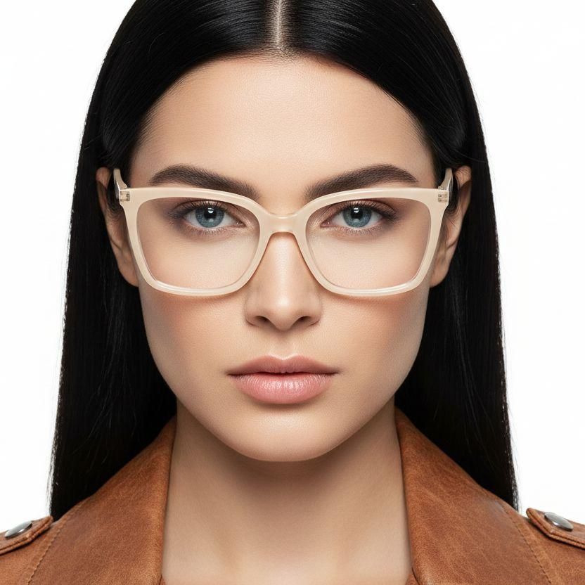 Rectangular Orange Acetate Glasses #BS2425-0851