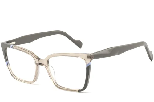 Lunettes rectangulaires en acétate brun #BS2425-0852